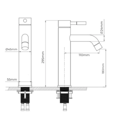BrandX Robinet Mitigeur Vasque Haut – Acier Brossé