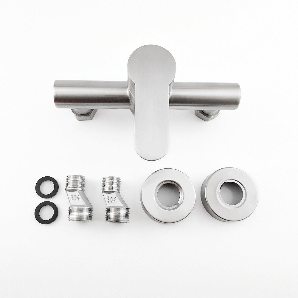 Robinet mitigeur baignoire en acier brossé – Collection Signature