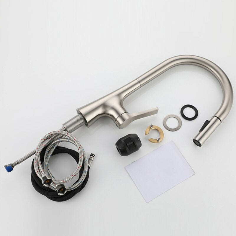 Mitigeur de cuisine Col de Cygne Brossé avec Douchette Extractible – Édition Signature