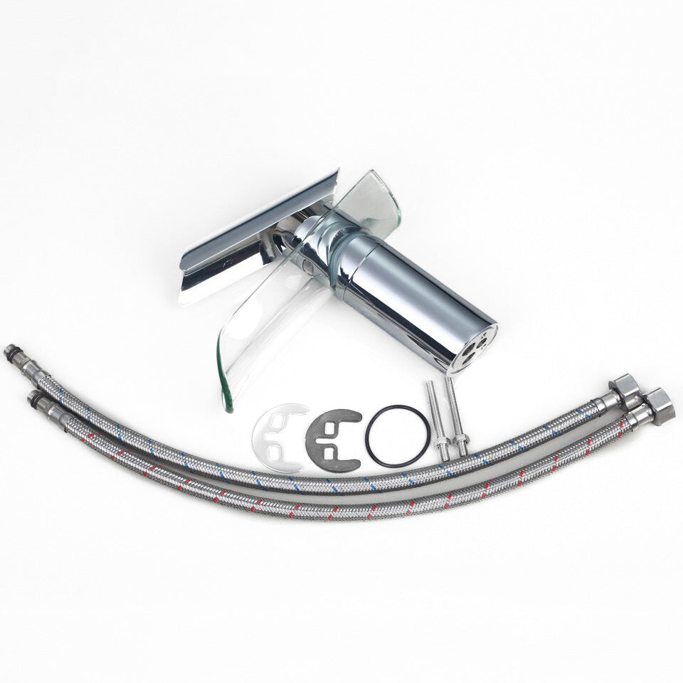 AquaLuxe Cascade Chromé – Robinet Mitigeur Lavabo