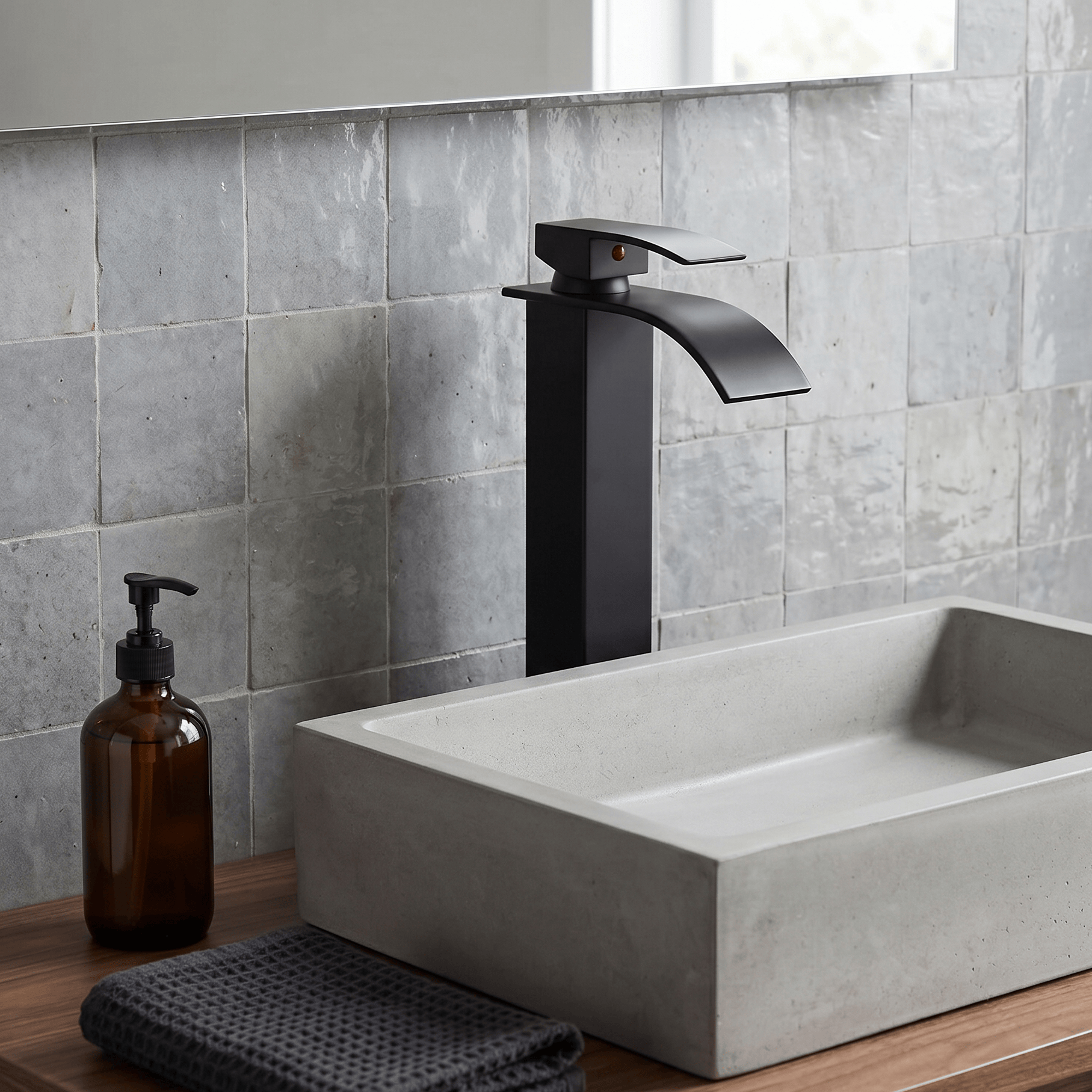 Mitigeur Cascade Noir AquaLux