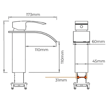 Mitigeur Cascade Acier Brossé