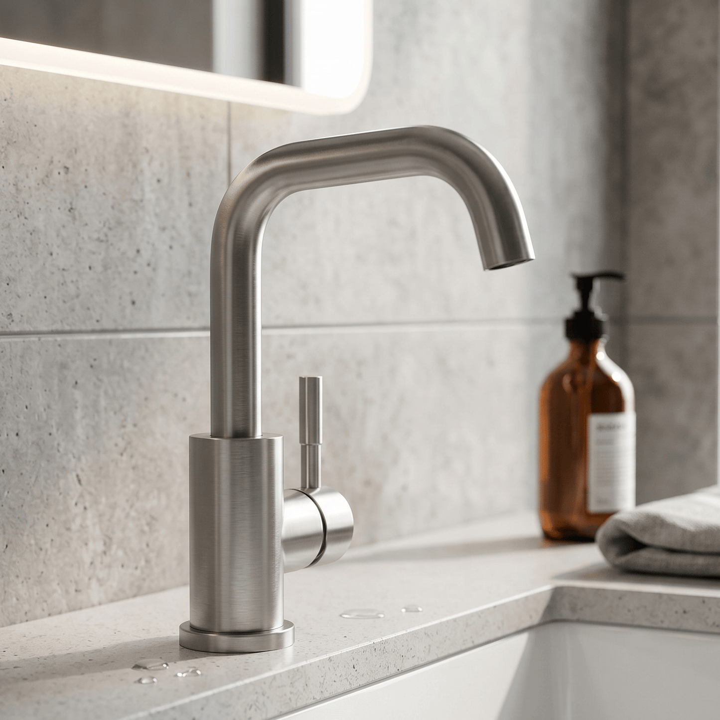 Mitigeur Lavabo Acier Premium