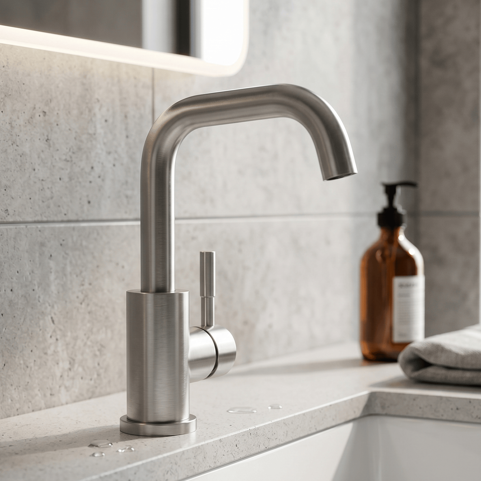 Mitigeur Lavabo Acier Premium