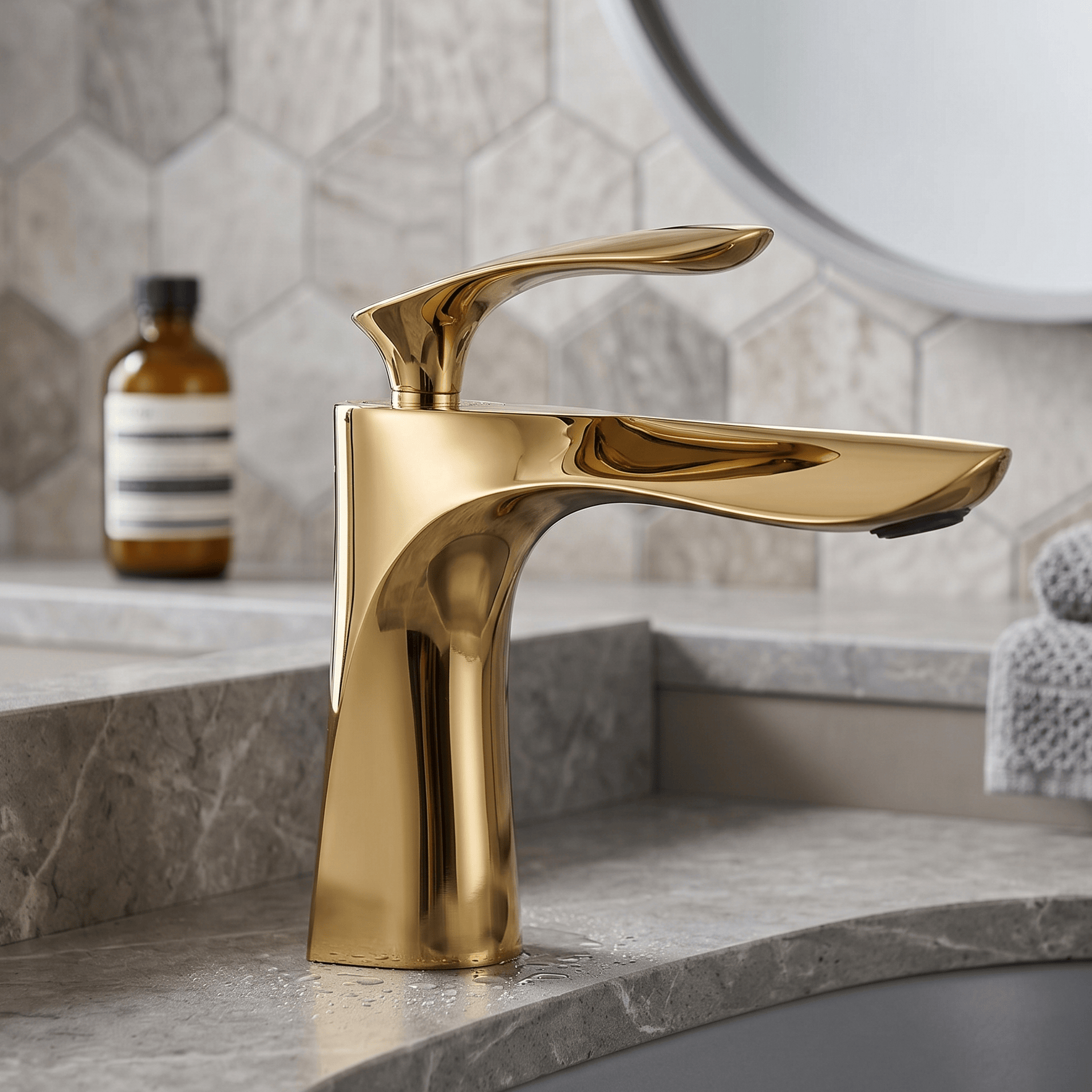 Mitigeur Lavabo Doré Luxe
