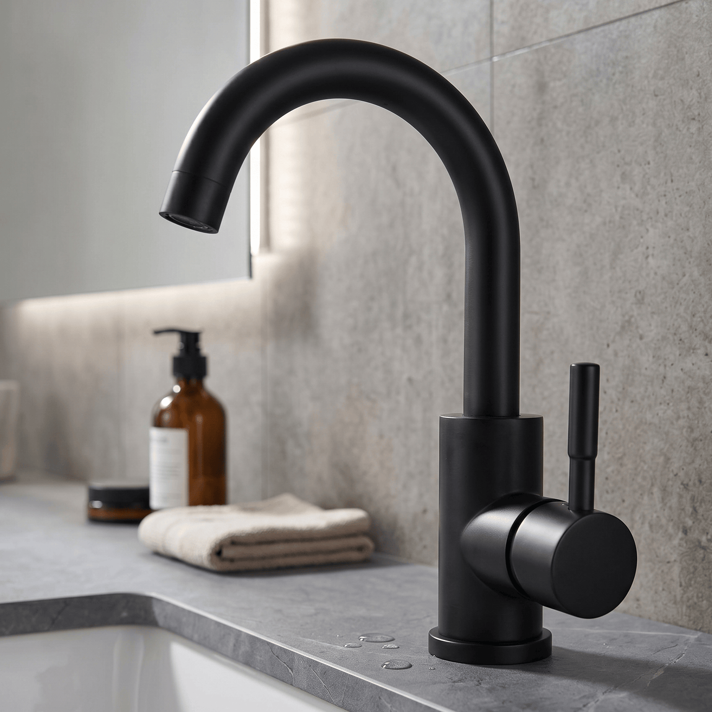 Mitigeur Lavabo Noir Mat