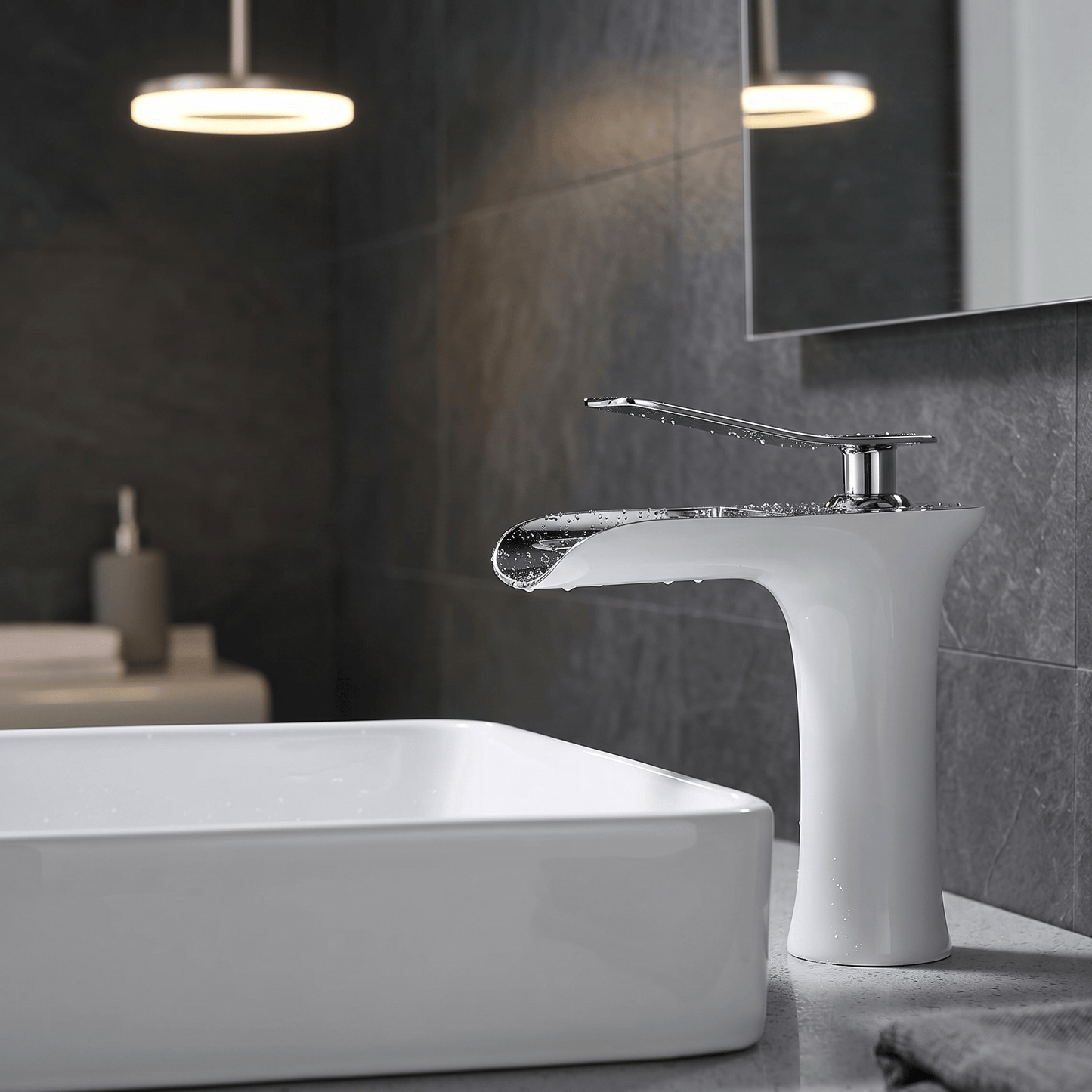 Robinet Mitigeur Cascade Blanc