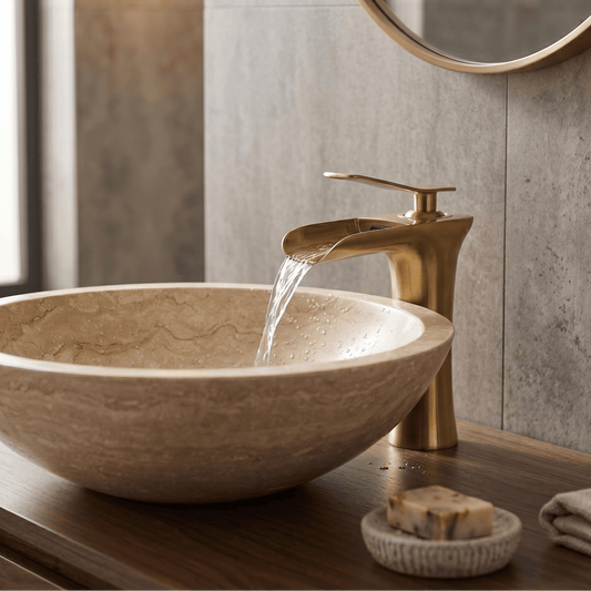 Mitigeur Lavabo Cascade Doré