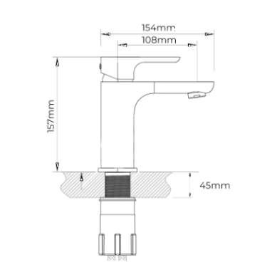 Mitigeur Lavabo Noir Luxe