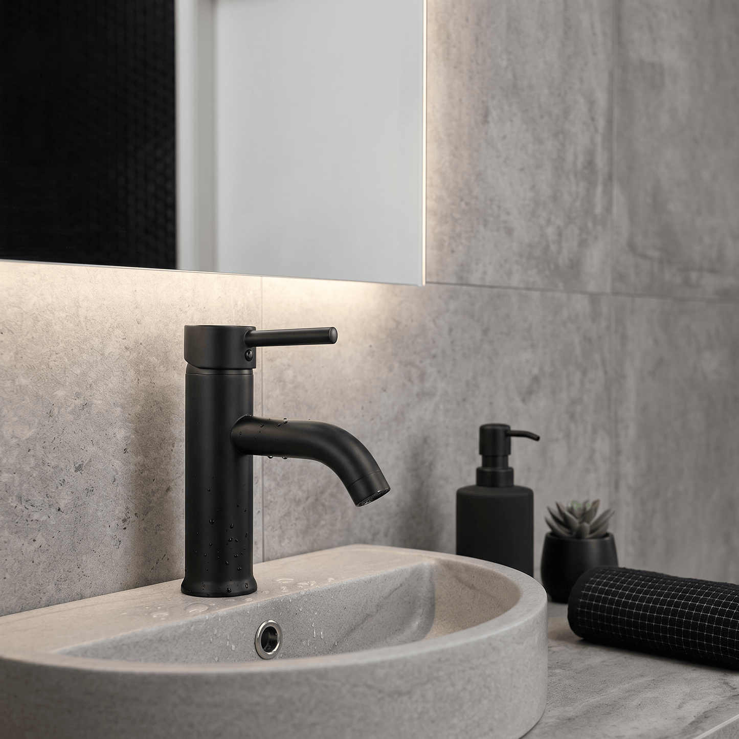 Mitigeur Lavabo Noir Mat