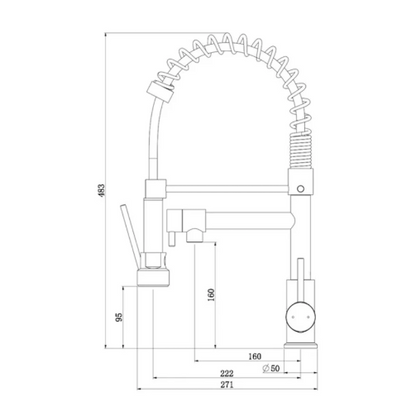 Robinet Mitigeur Cuisine Pro avec Douchette Flexible et Bec Acier