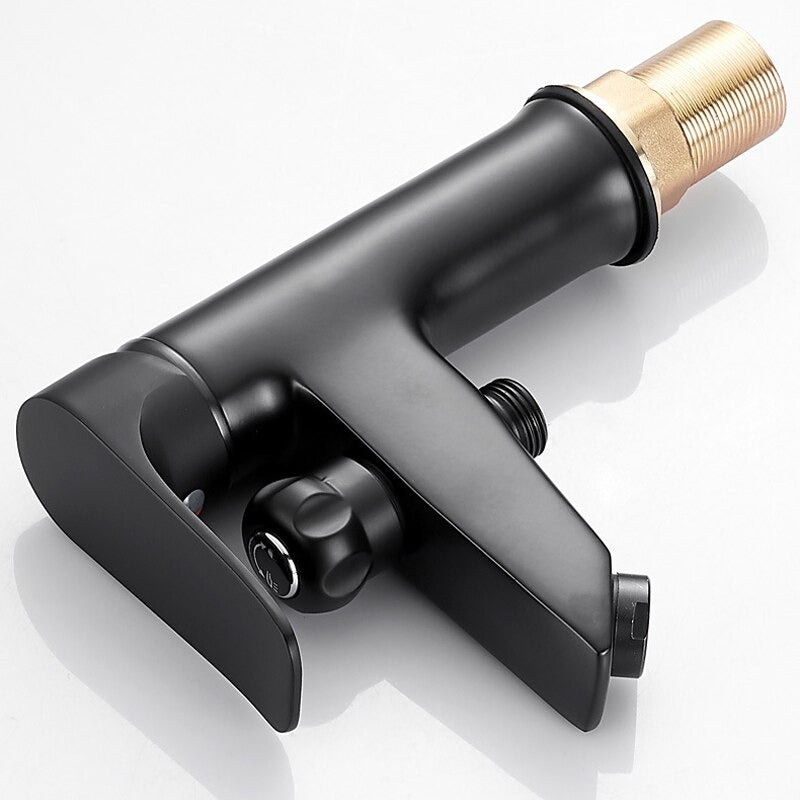 Robinet mitigeur baignoire monotrou noir — Collection Signature