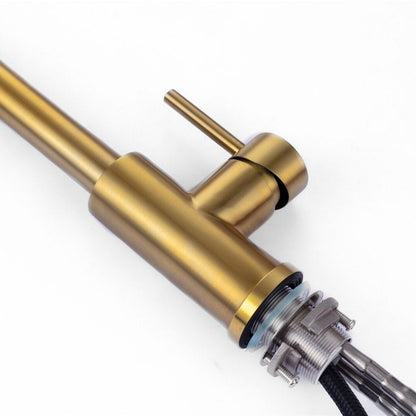 Robinet Mitigeur Cuisine Elite avec Douchette – Col de Cygne Doré