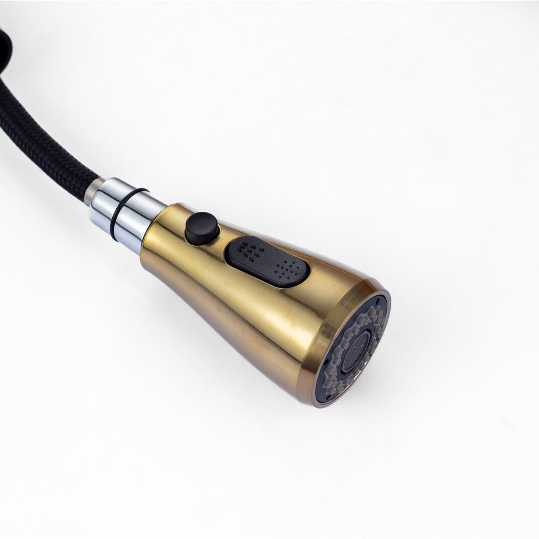 Robinet Mitigeur Cuisine Elite avec Douchette – Col de Cygne Doré