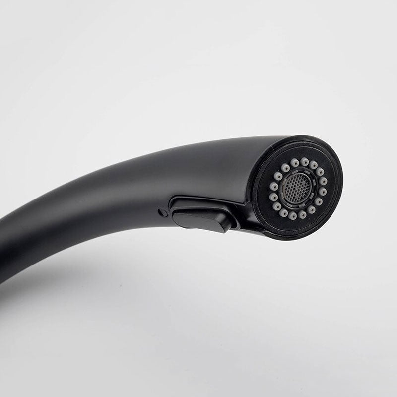 Robinet mitigeur de cuisine noir avec douchette et col de cygne – édition Signature