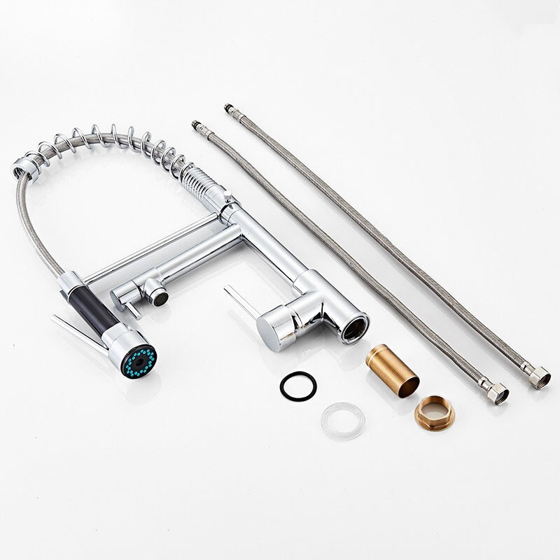 Robinet Mitigeur Cuisine Pro avec Douchette Flexible et Bec Chromé