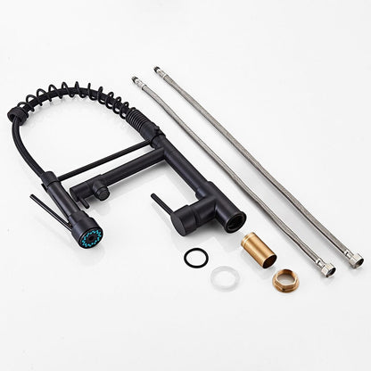 AquaLux Robinet mitigeur cuisine avec douchette flexible et bec noir