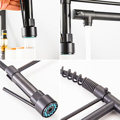 AquaLux Robinet mitigeur cuisine avec douchette flexible et bec noir