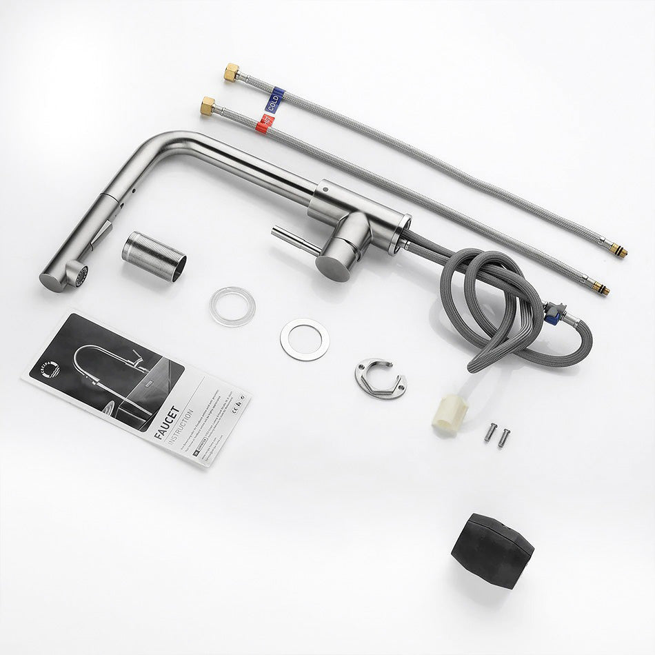 SteelPro Robinet Mitigeur de Cuisine avec Douchette Extractible en Acier Inoxydable