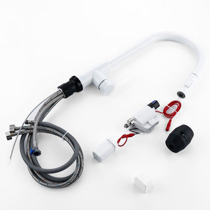 Cygne Blanc – Mitigeur Cuisine avec Douchette Extractible et Col de Cygne