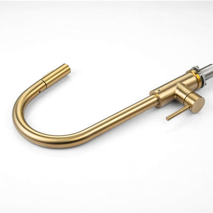 NovaLux Robinet mitigeur cuisine avec douchette extractible et col de cygne doré