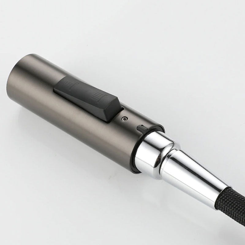 Robinet mitigeur cuisine premium avec douchette extractible et col de cygne – Anthracite