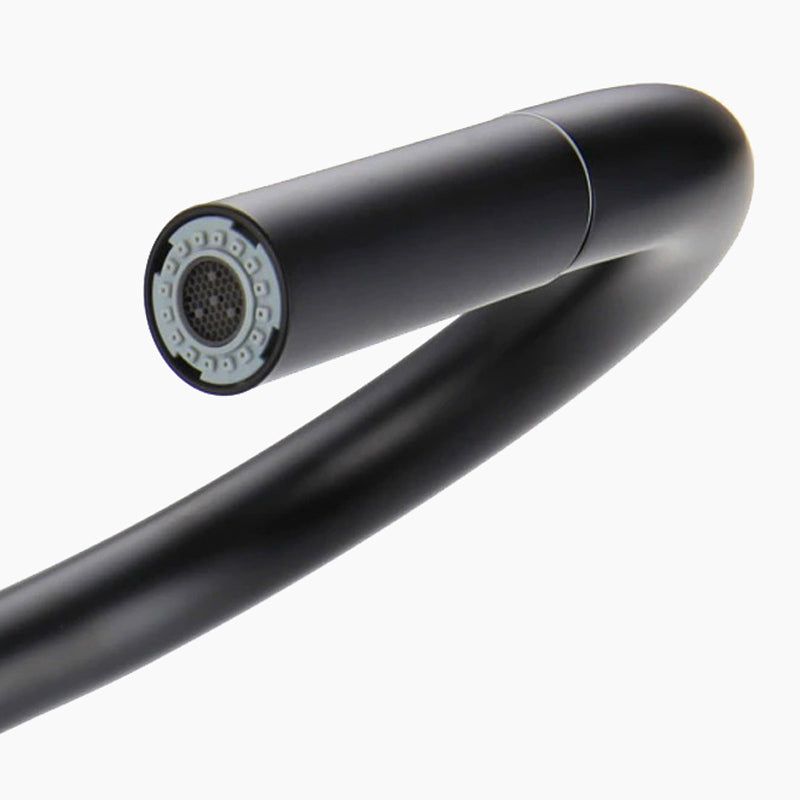 Robinet mitigeur de cuisine noir avec douchette extractible et col de cygne – édition premium