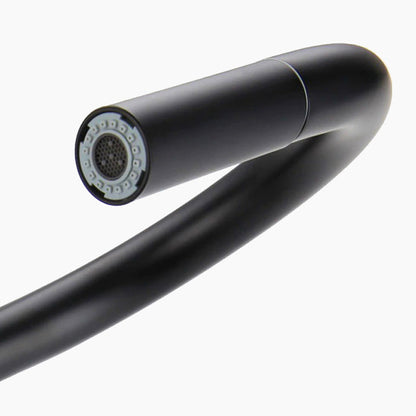 Robinet mitigeur de cuisine noir avec douchette extractible et col de cygne – édition premium