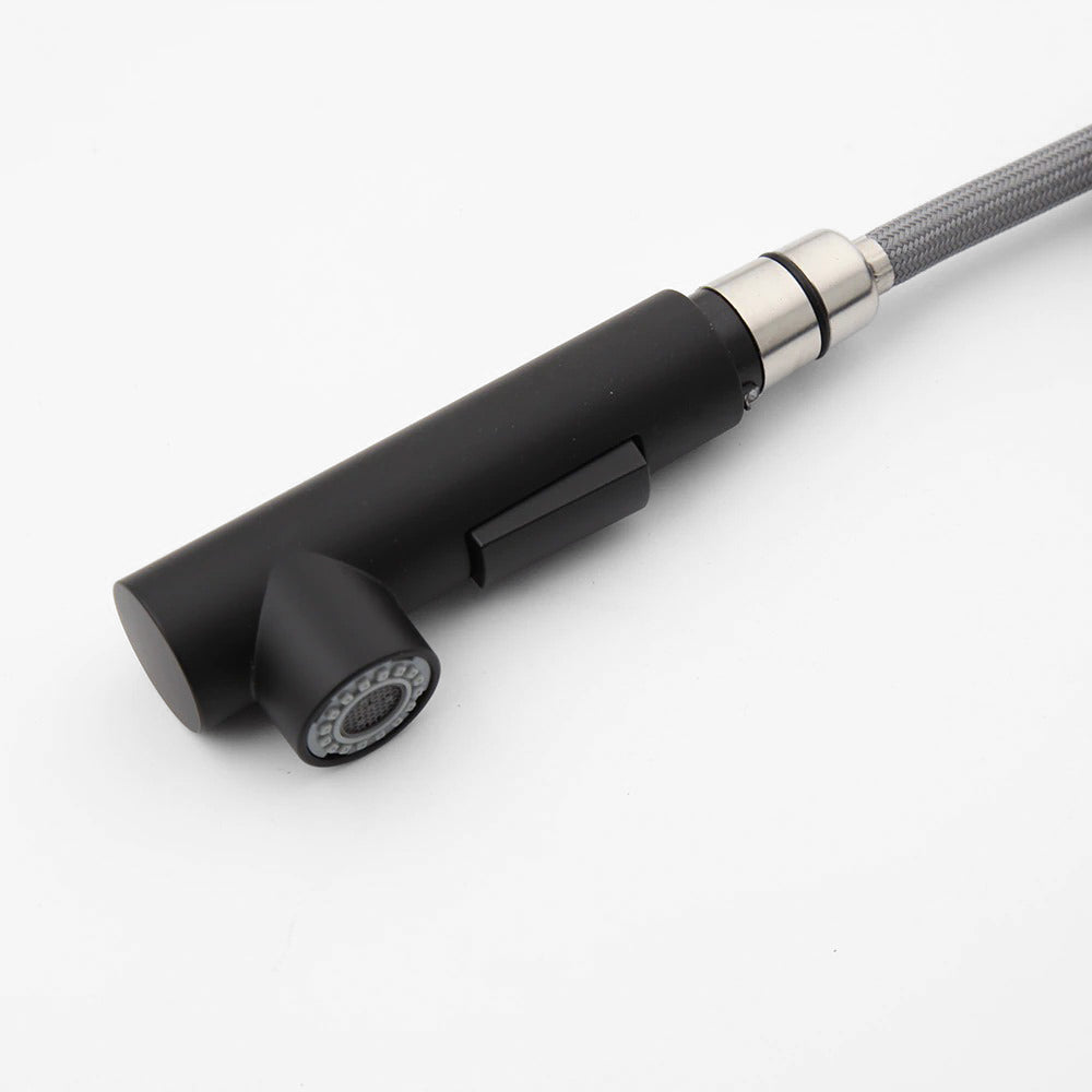 Robinet mitigeur de cuisine noir avec douchette extractible – édition premium