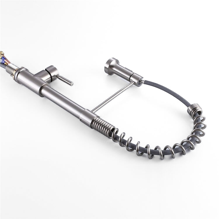 Robinet Mitigeur Cuisine Pro en Acier avec Douchette Flexible