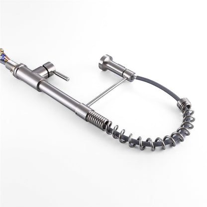 Robinet Mitigeur Cuisine Pro en Acier avec Douchette Flexible