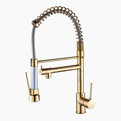 robinet-mitigeur-cuisine-avec-douchette-flexible-et-bec-dore