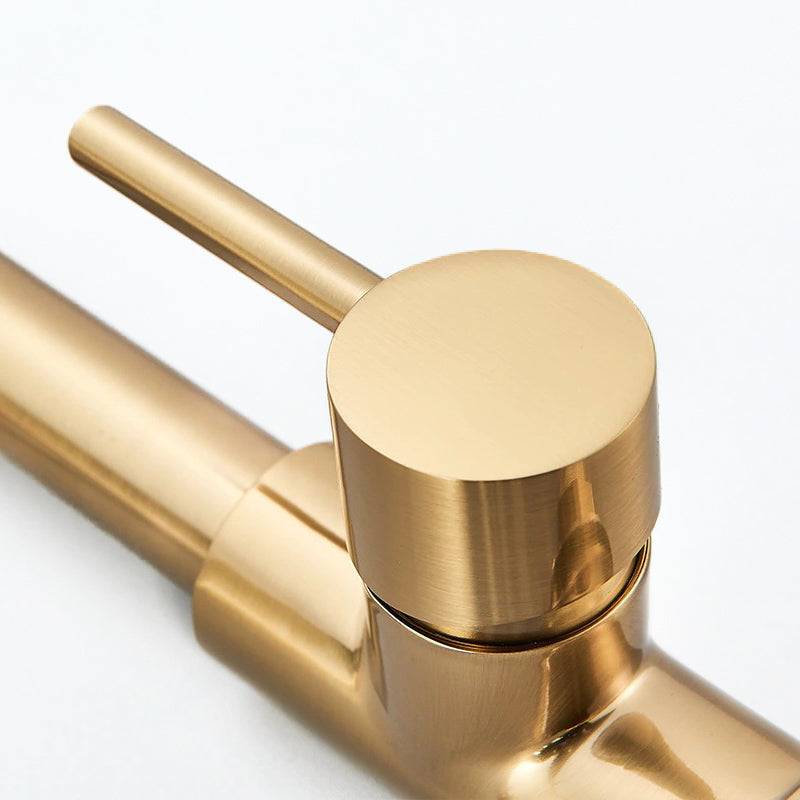 Robinet mitigeur cuisine doré avec douchette flexible – édition premium