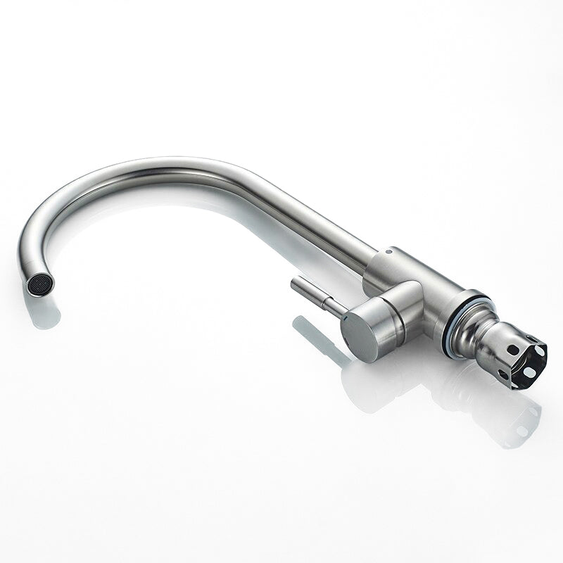 Robinet mitigeur cuisine col de cygne en acier — Edition Signature