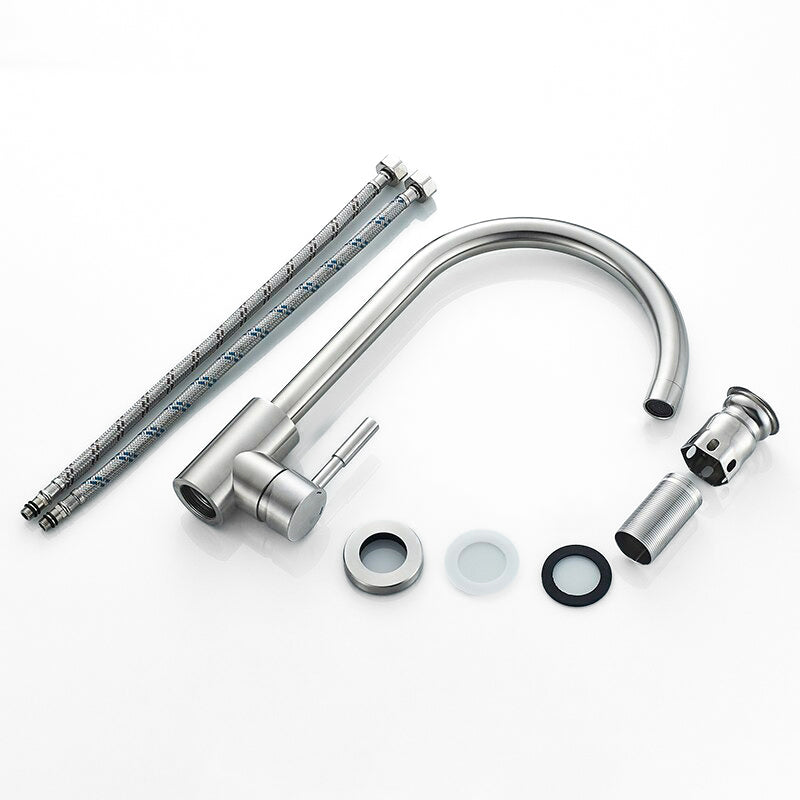 Robinet mitigeur cuisine col de cygne en acier — Edition Signature