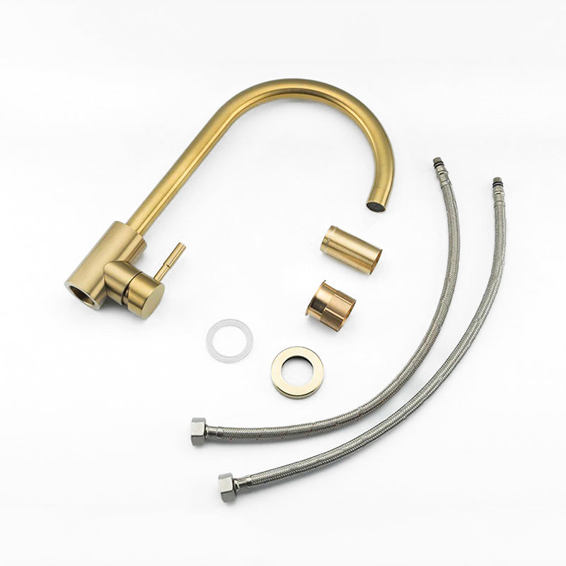 AquaLuxe: Mitigeur Cuisine Col de Cygne Doré