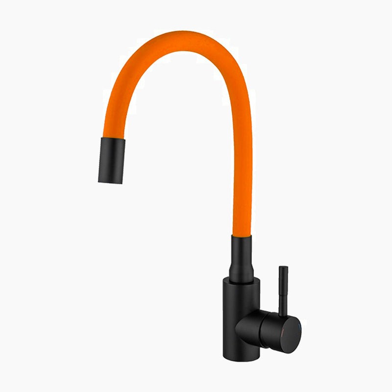 AquaLux Mitigeur de Cuisine Col de Cygne Flexible Noir