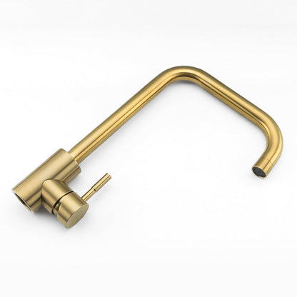 Robinet Mitigeur Cuisine Col de Cygne Rectangulaire Doré – Édition Pro