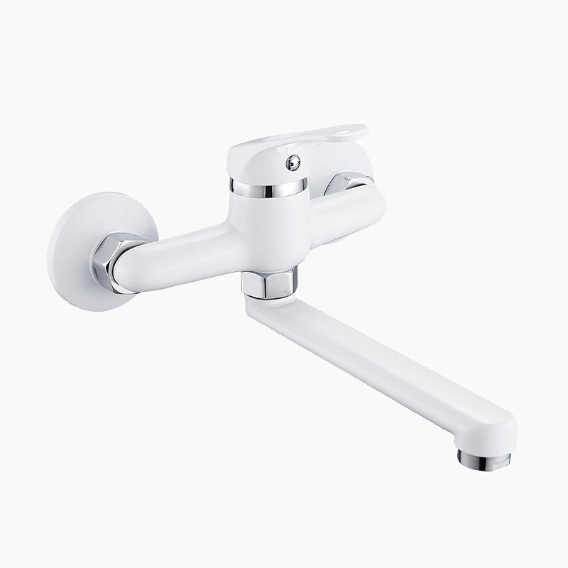 robinet-mitigeur-mural-cuisine-a-bec-blanc