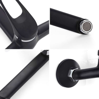 AquaNova Robinet Mitigeur Mural – Cuisine, Bec Noir