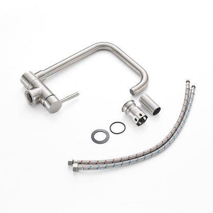 Robinet mitigeur cuisine rabattable en acier – col de cygne, design premium