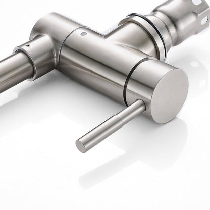 Robinet mitigeur cuisine rabattable en acier – col de cygne, design premium