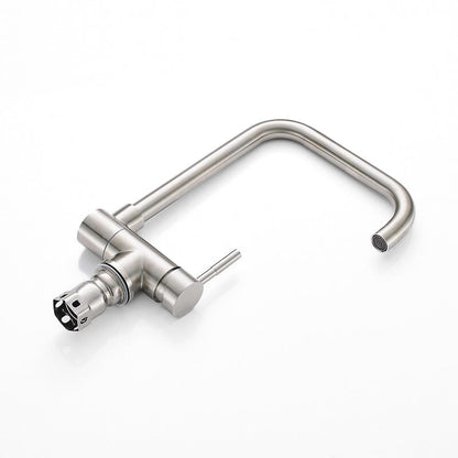 Robinet mitigeur cuisine rabattable en acier – col de cygne, design premium