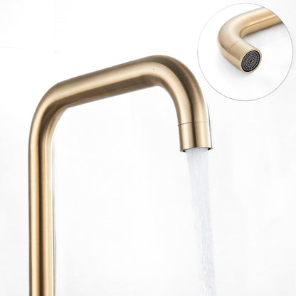 Robinet Mitigeur Cuisine Rabattable Doré - Col de Cygne Premium