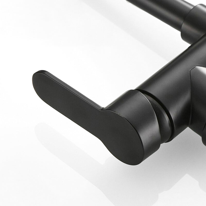 Robinet mitigeur cuisine rabattable noir, col de cygne – Édition Premium