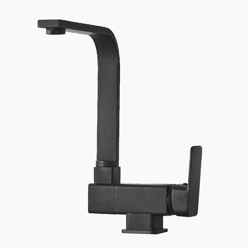 robinet-mitigeur-cuisine-rabattable-noir-col-de-cygne-plat