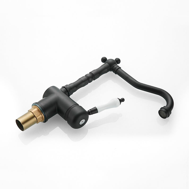 Robinet mitigeur cuisine rétro noir — Édition Signature