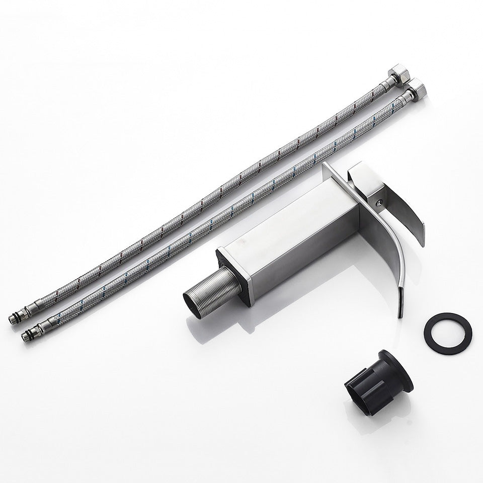 CascadePro Robinet Mitigeur Lavabo - Acier Brossé