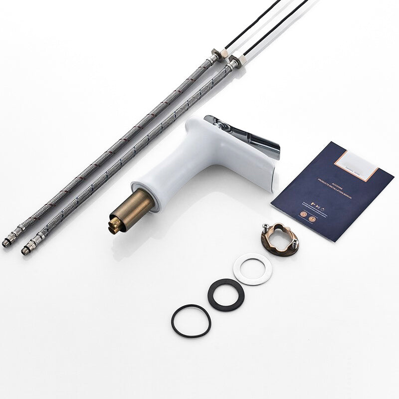 Robinet Mitigeur Lavabo Cascade Blanc – Édition Marque