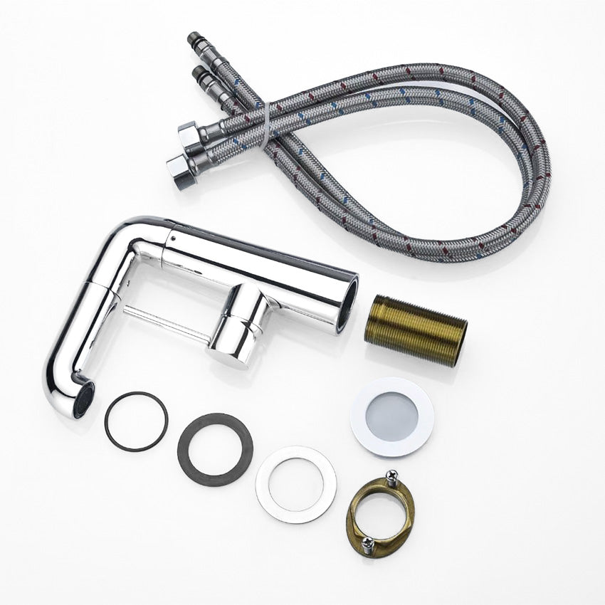 NovaLux Robinet mitigeur lavabo chromé rotatif